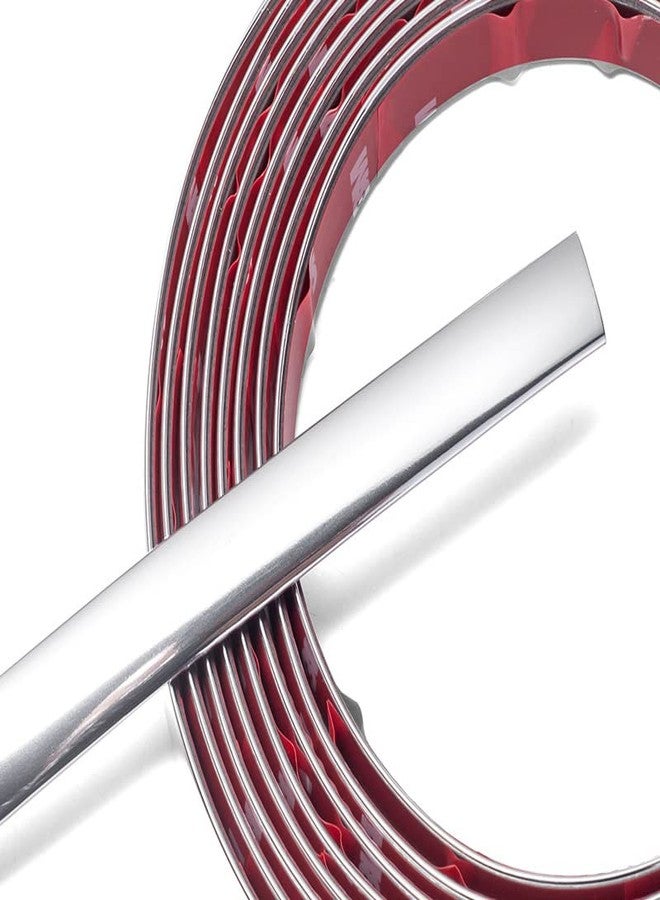 Car Elements 32Ft Automotive Chrome Trim Molding 1/2"(12mm) Universal Car Side Molding(Self Adhesive) UV Protected Decorative Scratch-Proof for RV Truck Motor Exterior Interior Door Window Bumper - Image 2